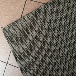 Herringbone Pewter Sisal Rug Tuck Under Border